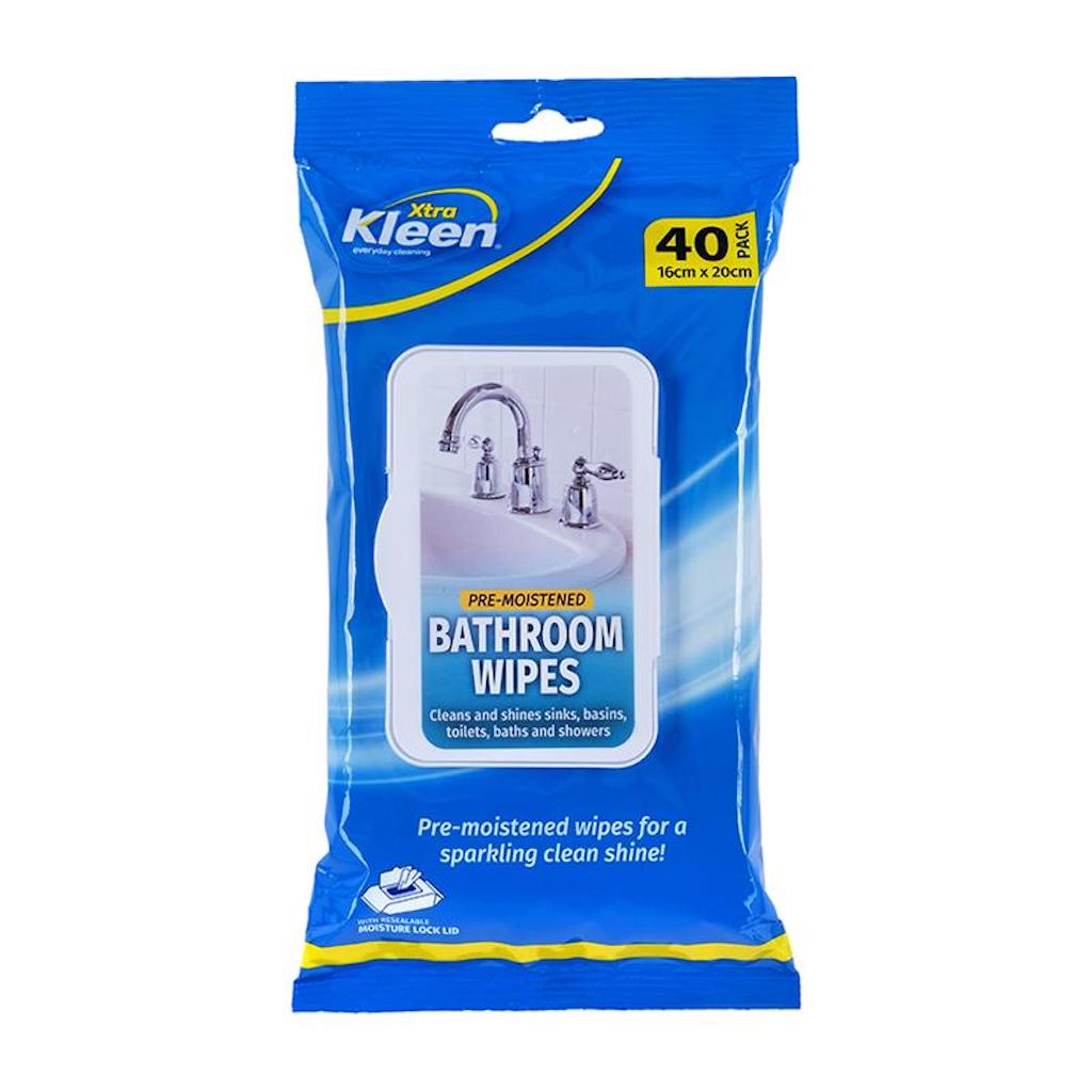 Xtra Kleen Pre-Moistened Bathroom Wipes 16x20cm 40Pcs 238958