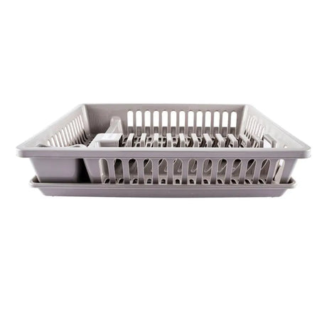 Gray dish rack on a white background