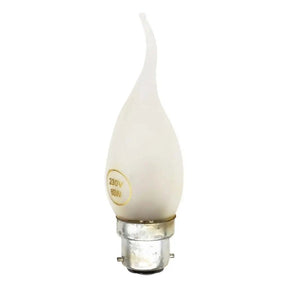 White light bulb with a clear base on a white background