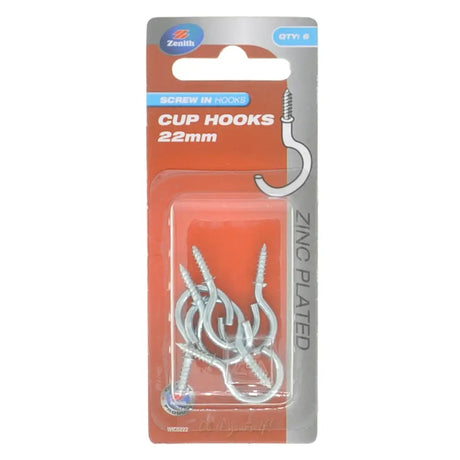 Pack of cup hooks with packaging on a white background