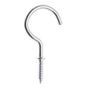Metal hook with screw on a white background