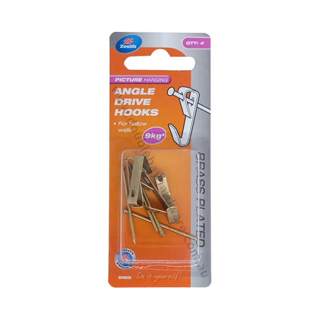 Packaging of angle drive hooks with visible brand logo on a white background