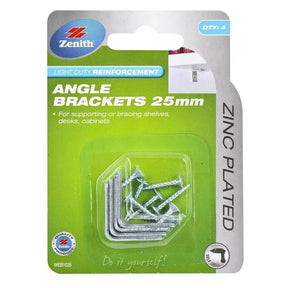 Zenith 13X25mm Light Duty Reinforcement Angle Brackets Zinc WEB1025