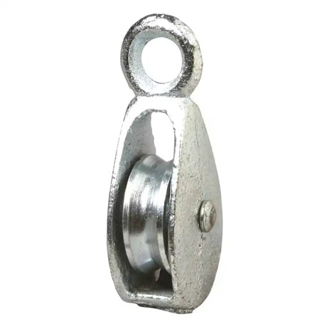 Metal pulley on a white background