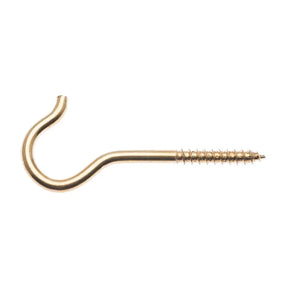 Gold metal hook on a white background