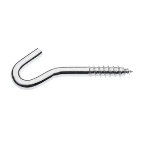 Chrome U-shaped hook on a white background