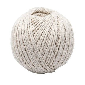 Ball of white twine on a white background