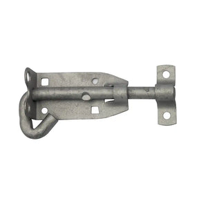 Metal door latch on a white background