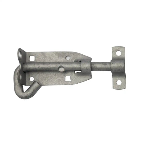 Metal door latch on a white background