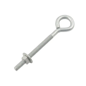 Metal eye bolt on a white background