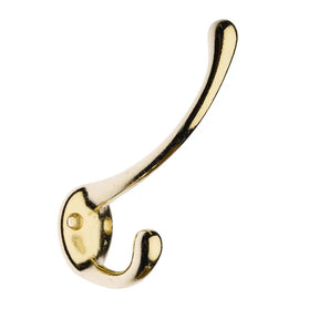 Zenith Hat & Coat Hook Narrow Style Brass Plated 110mm WIC0248