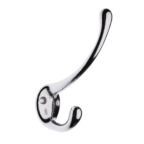 Chrome double hook on a white background