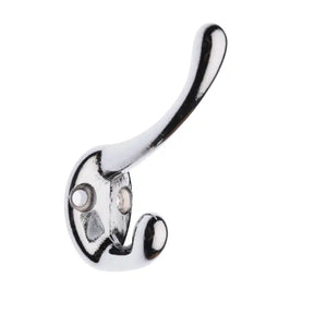 Metallic double hook on a white background