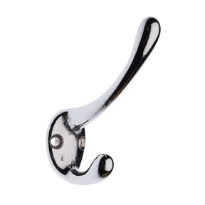 Chrome double hook on a white background