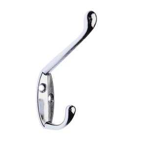 Chrome double hook on a white background