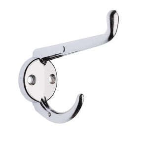 Chrome double hook on a white background