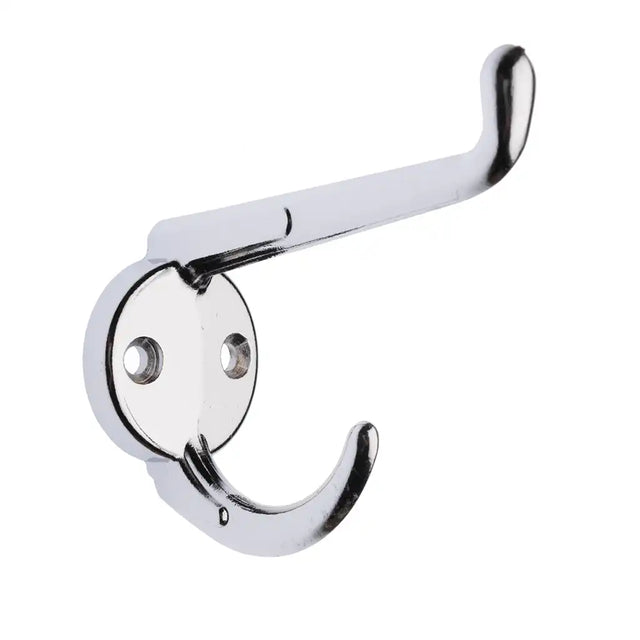 Chrome double hook on a white background