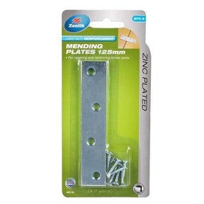 Packaged mending plates with screws on a white background