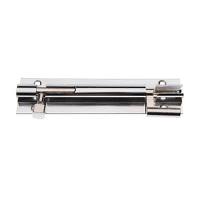 Chrome door handle on a white background