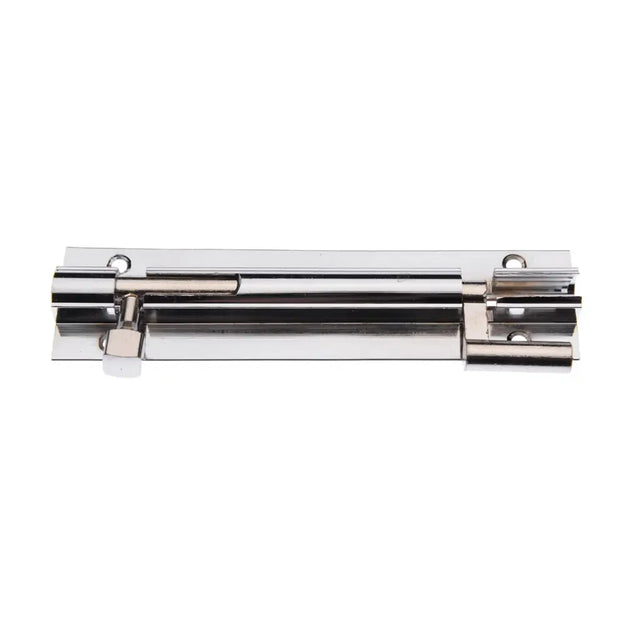 Chrome door handle on a white background