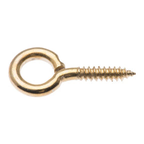 Gold eye bolt on a white background