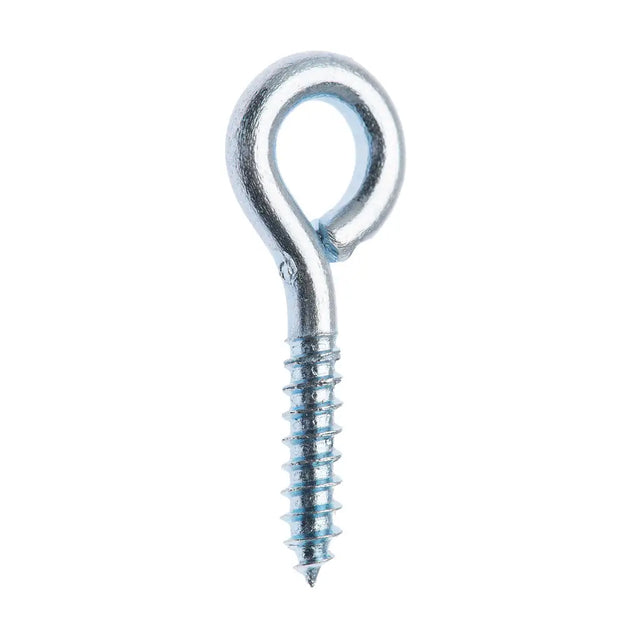 Metal eye bolt on a white background