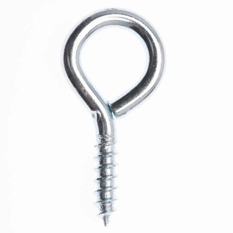Metal eye bolt on a white background
