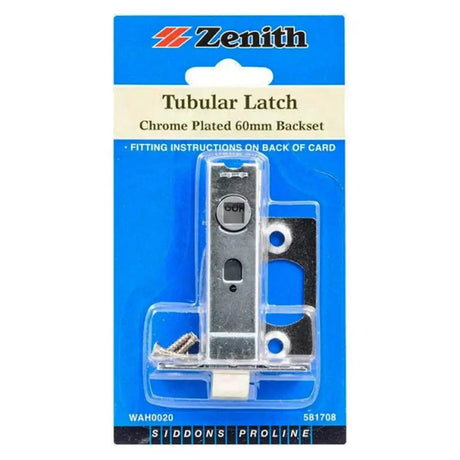 Zenith tubular latch packaging with blue and white design