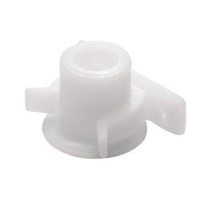 White plastic component on a white background