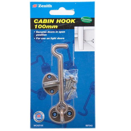 Cabin hook packaging with Zenith branding on a blue background