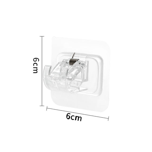 Adhesive Transparent Curtain Rod Bracket Hook 2Pcs