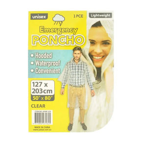 Adult Transparent Clear Poncho 127x203cm HOM - 529