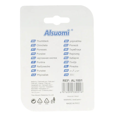 Alsuomi Thumb Tacks Gold Colour 9mm 200Pcs