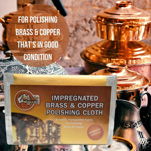 Aussie Metal Care Impregnated Brass Copper Polishing Cloth 30X23cm IIPC104