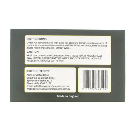 Aussie Metal Care Impregnated Brass Copper Polishing Cloth 30X23cm IIPC104