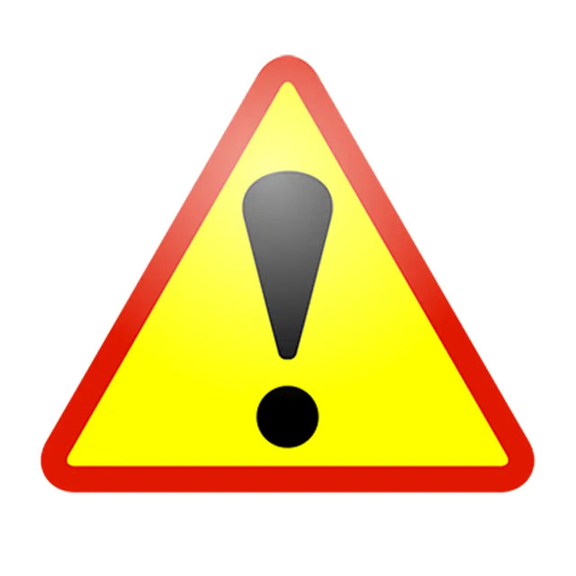 Warning sign with a black exclamation mark on a yellow triangle with a red border.