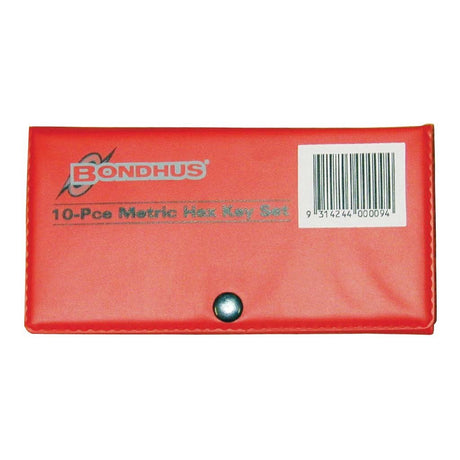 BONDHUS 10 Piece Metric Hex Key Wallet Set T00009
