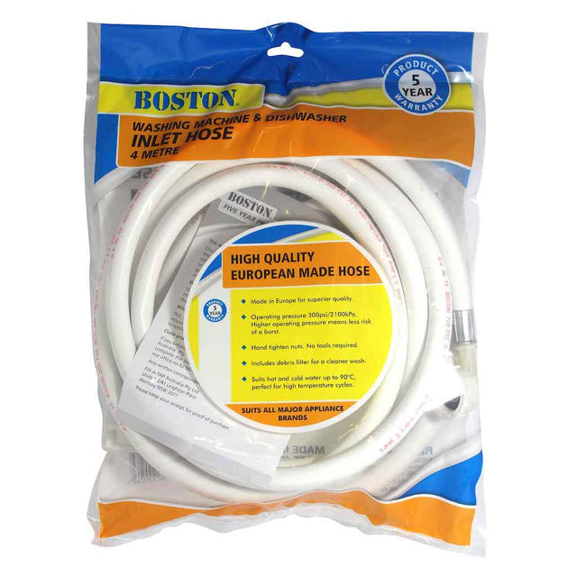 BOSTON Washing Machine & Dishwasher Inlet Hose 4 Metres 220264