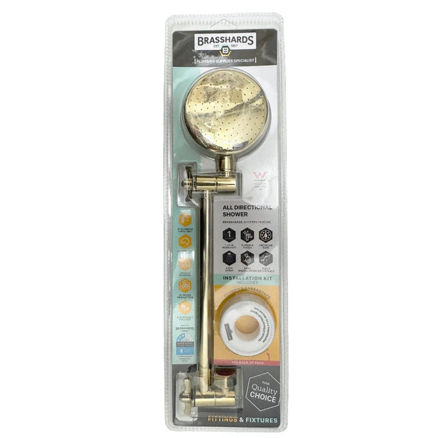 Brasshards All Directional Shower Head Gold Finish 15SH422GL