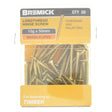 Bremick 10Gx50mm Countersunk Long Thread Hinge Screw Phillips Brass Plated 50Pcs