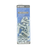 Bremick M6x20mm Round Head Bolt & Nut Zinc 12Pcs BRXMZ060203