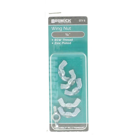 Bremick Wing Nut Zinc Plated 1/4" 6Pcs NWIWZ0600P4