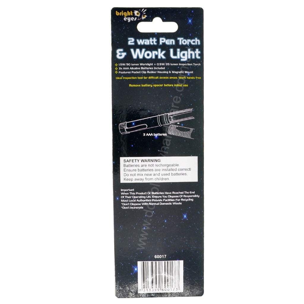 bright eyes 2W LED Pen Torch Work Light 60017