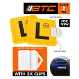 BTC Clip - On NSW Yellow L Plates 2Pcs AUT - 152