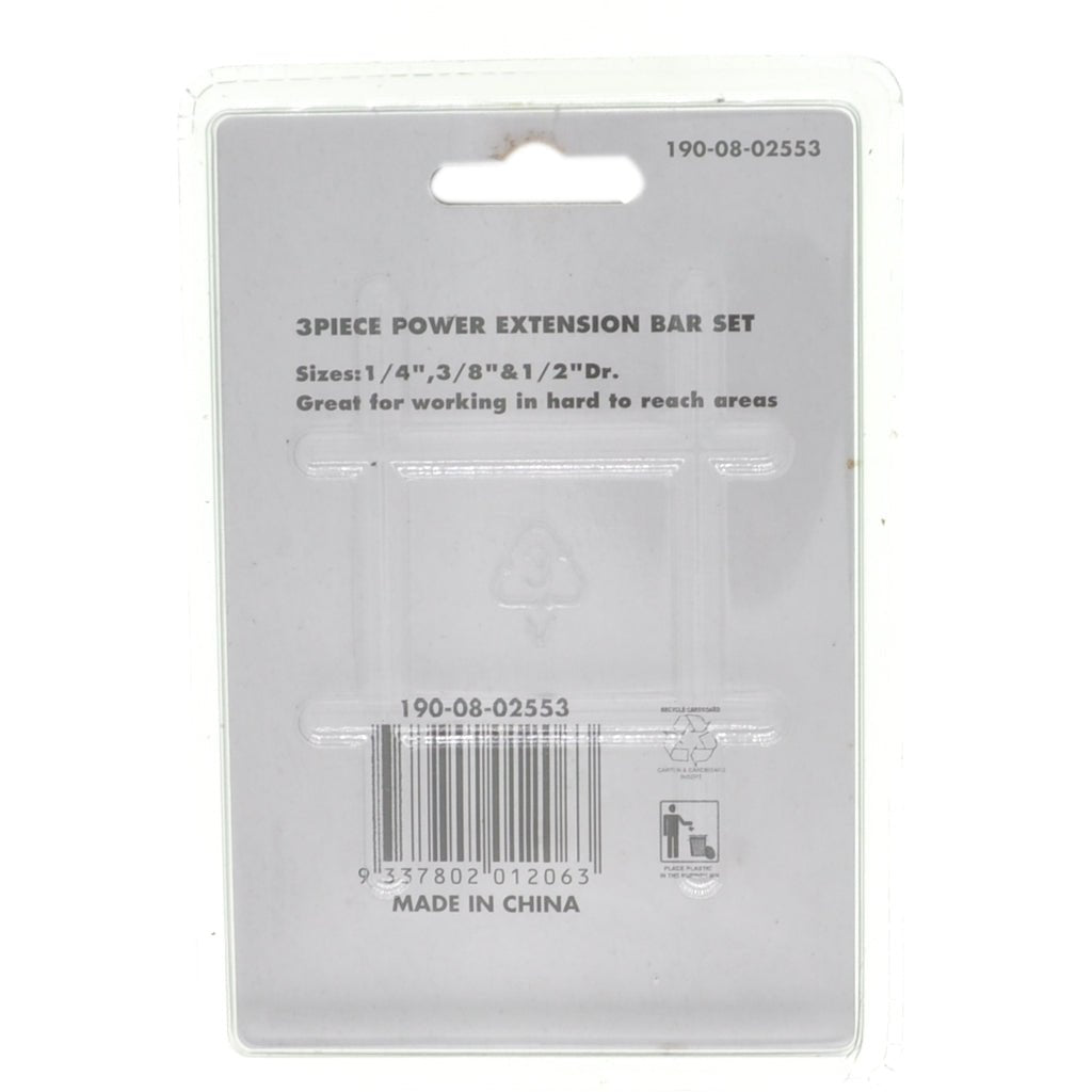 built Extension Bar Set 1/4", 3/8" and 1/2" Dr 190 - 08 - 02553