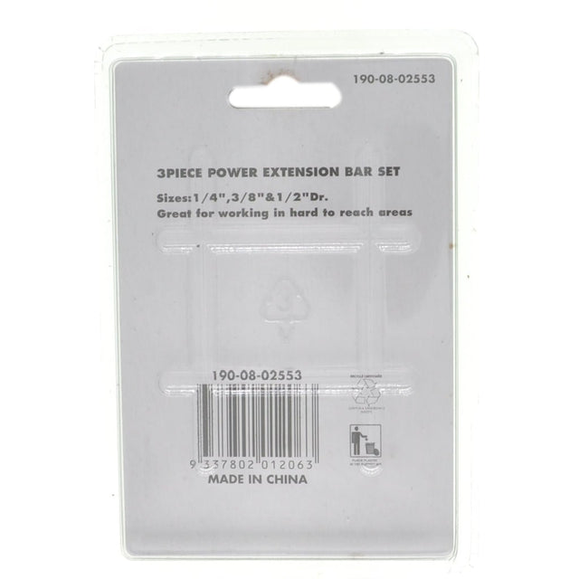 built Extension Bar Set 1/4", 3/8" and 1/2" Dr 190 - 08 - 02553