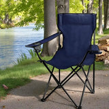 Camping Chair With Cup Holder Blue