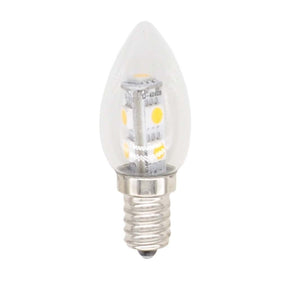 Candle LED Light Bulb E12 240V 1W W/W 60mm Clear