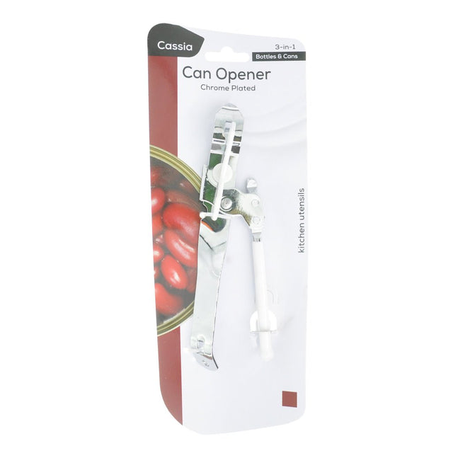 Cassia 3 In 1 Can Opener Chrome Plated KT - 527