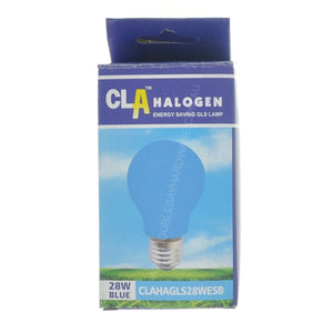 CLA GLS Coloured Halogen Light Bulb E27 240V 28W Blue